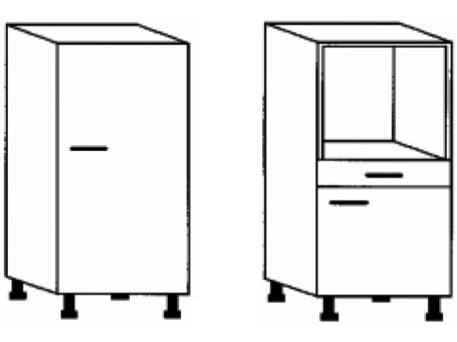Croquis d’un caisson bas de cuisine 900 × 400 × 580 mm