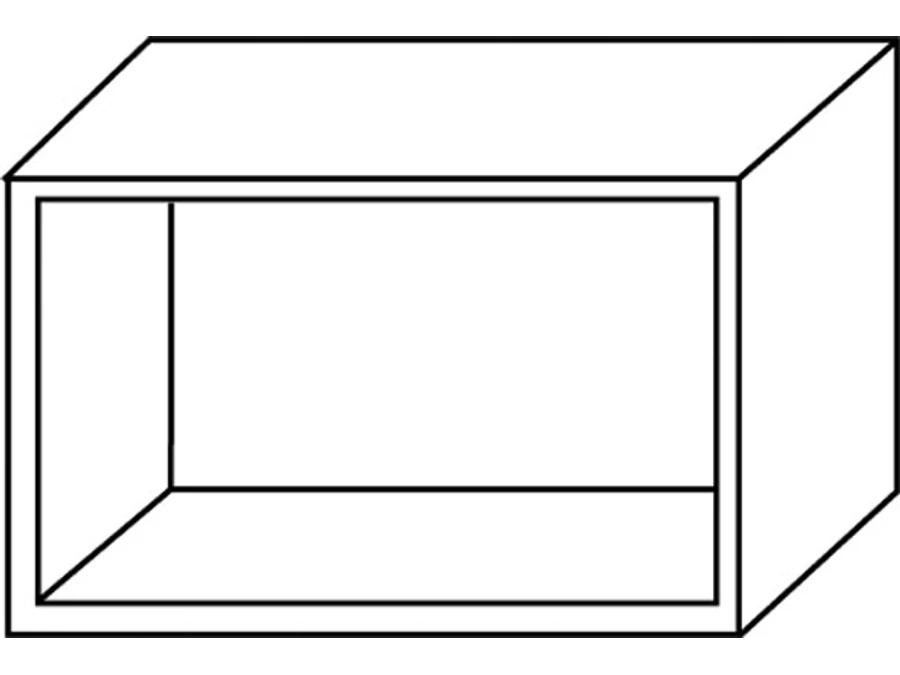 Croquis d’un caisson haut transversal de cuisine 280 × 600 × 330 mm