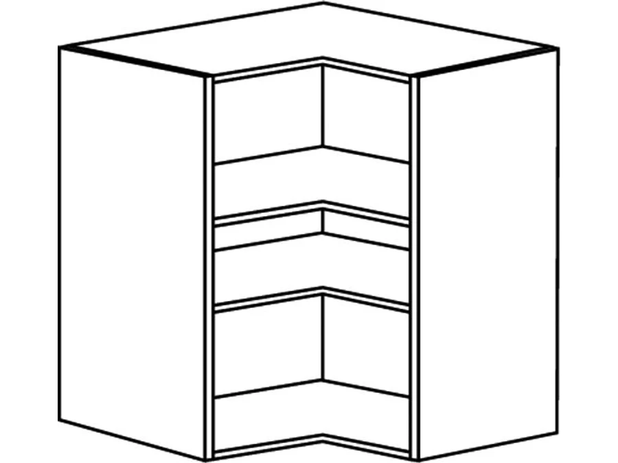 Croquis d’un caisson haut d’angle en L de cuisine 700 × 630 × 330 mm