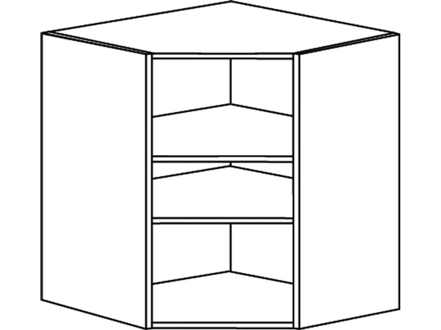 Croquis d’un caisson haut d’angle de cuisine 700 × 630 × 330 mm