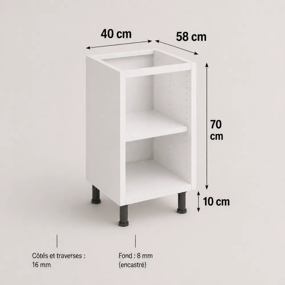 Caisson blanc Cekonay 700 × 400 × 580 mm