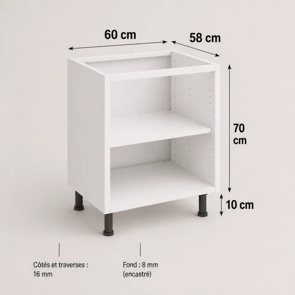 Caisson blanc Cekonay 700 × 600 × 580 mm