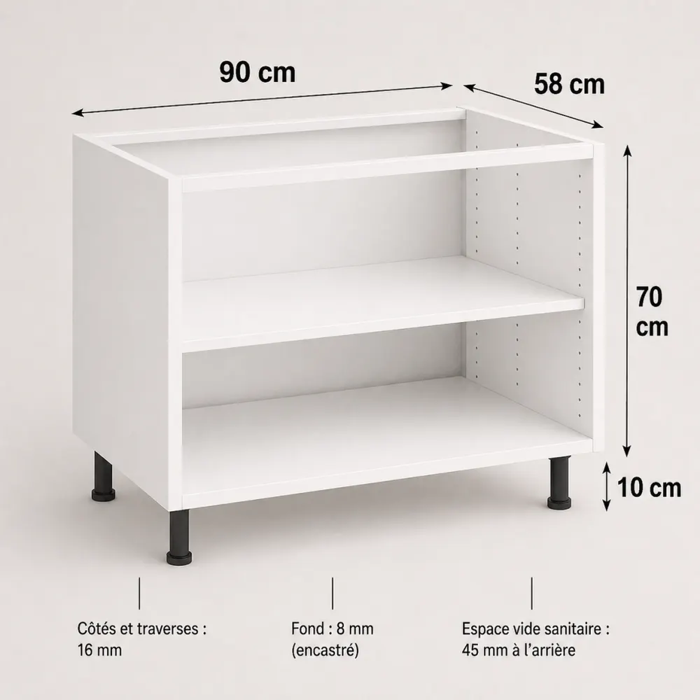 Caisson blanc Cekonay 700 × 900 × 580 mm