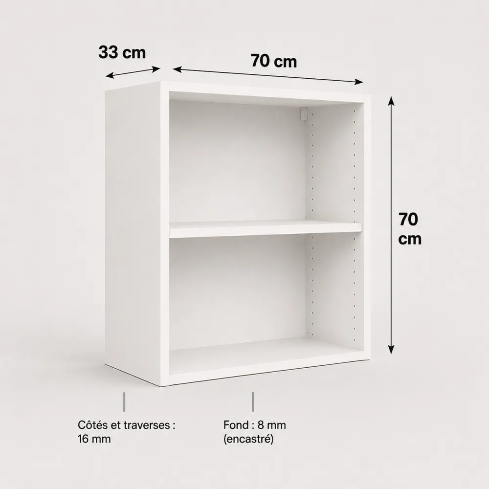 Caisson blanc Cekonay 700 × 700 × 330 mm