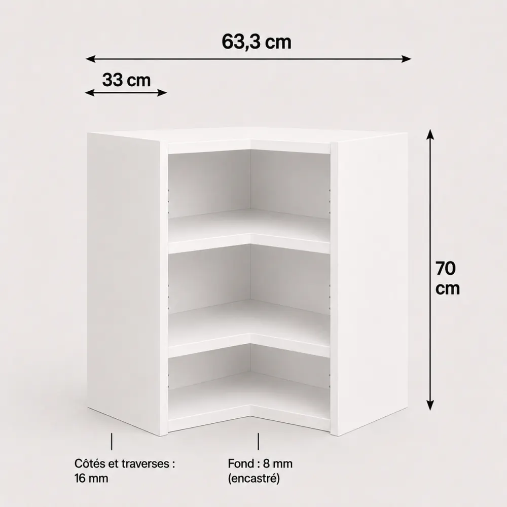 Caisson blanc Cekonay 700 × 630 × 330 mm