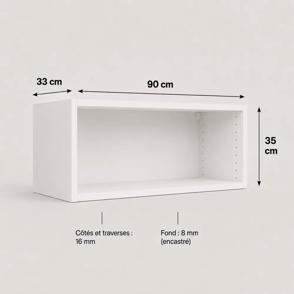 Caisson blanc Cekonay 350 × 900 × 330 mm