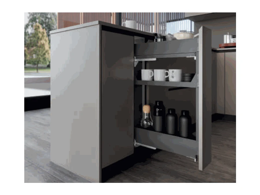 Porte-bouteilles coulissant Hyper H80 anthracite, largeur 400 mm