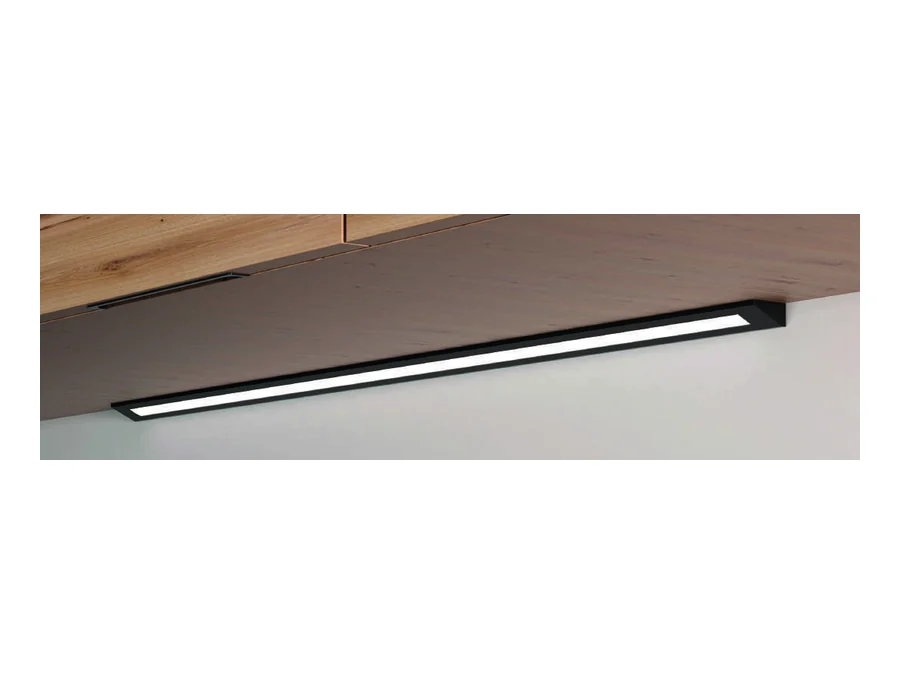 Barre LED tactile installée sous un meuble haut