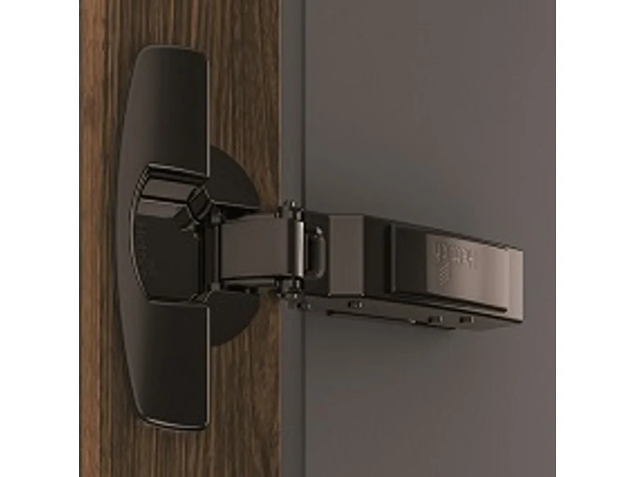 Charnière à plat · Hettich sensys · Charnière 95° Fingerpull noire, vue du produit