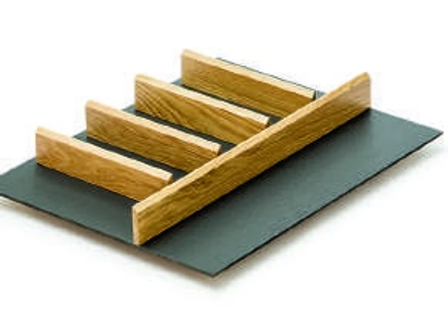 Range-couverts en bois · Merivobox bicolor roble · Range-couverts · 450 mm, vue du produit