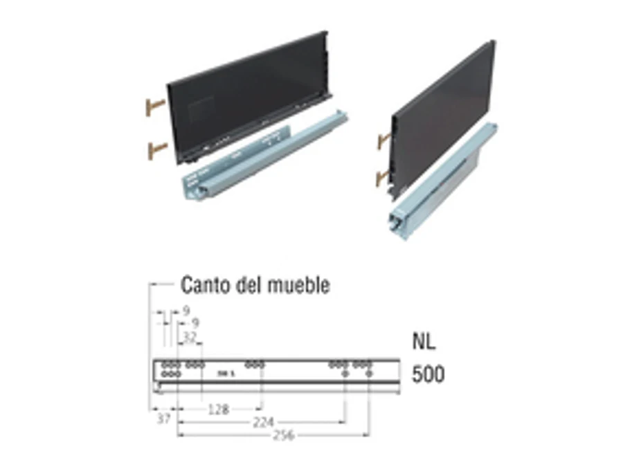 Tiroir à plat · Evolution · Ensemble casserolier · 172 mm × 500 mm, vue du produit