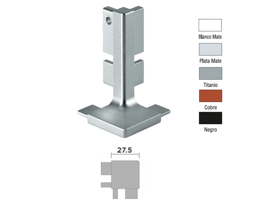 Gorge · Angle exterieur 90° "j" · Noir, vue du produit