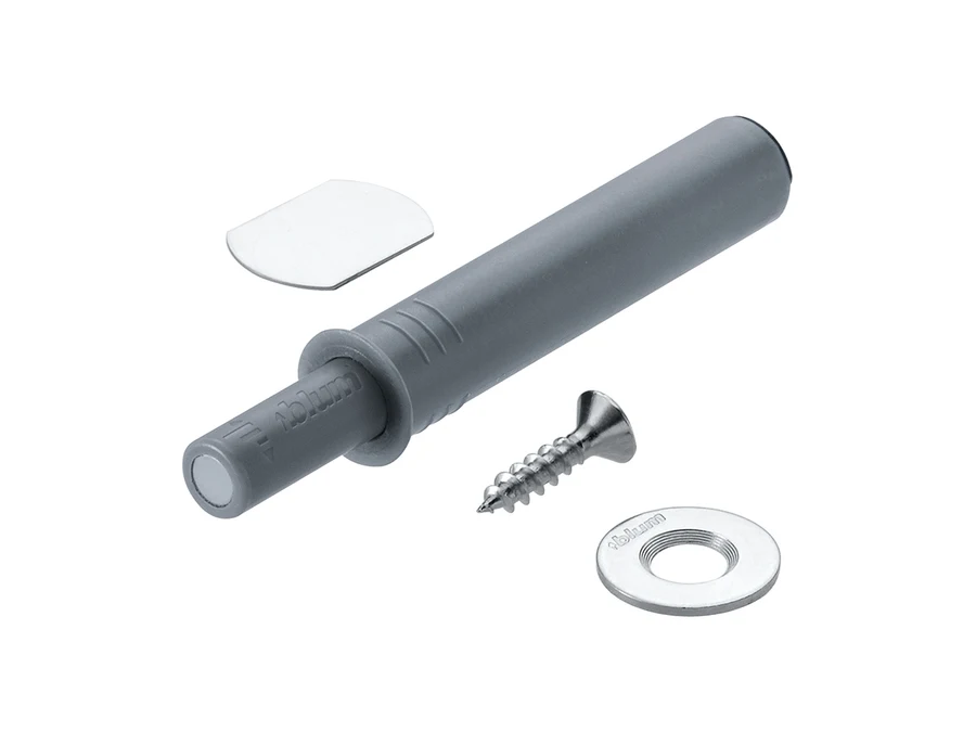Mécanismes relevables · Aventos poussoir tip-on · Poussoir tip-on court gris, vue du produit