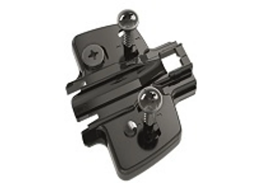 Charnière à plat · Hettich sensys · Embase excentrique hauteur 2 pour panneau de 16 mm noire, vue du produit