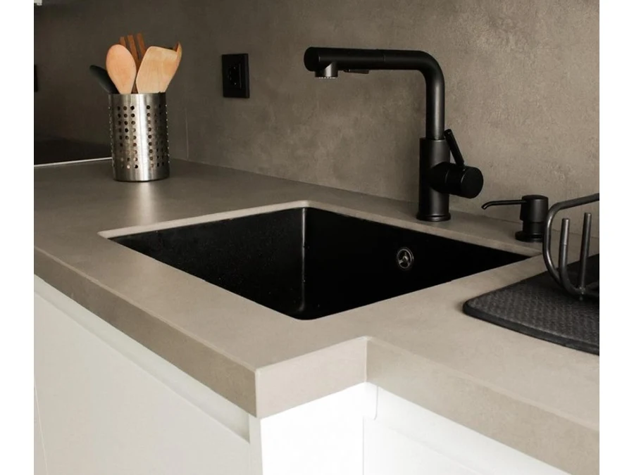 Eviers/robinets · Éviers · Sintetico resina Noir zentia bee 500x400, vue du produit