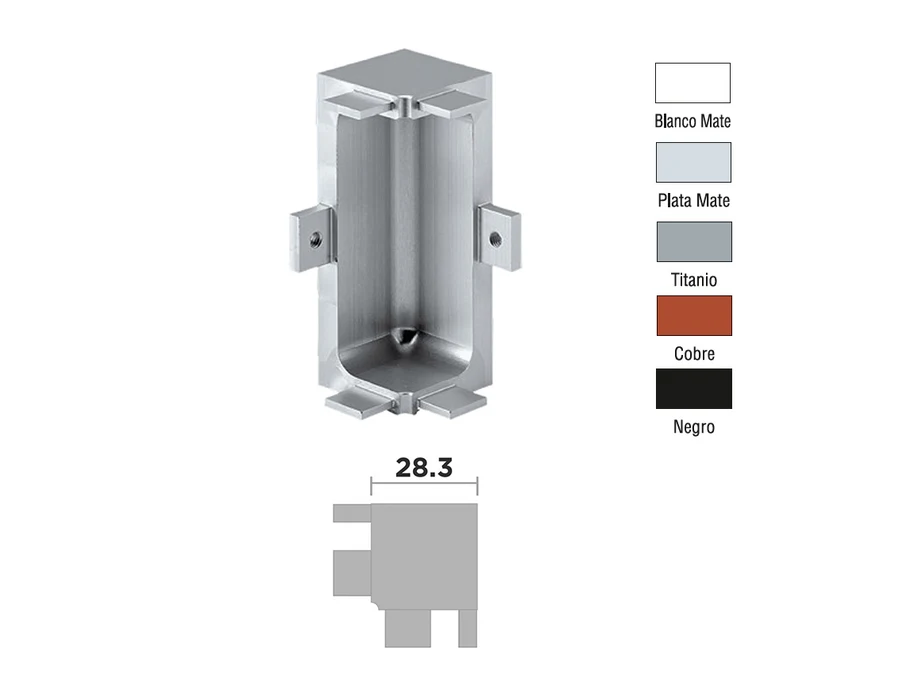 Gorge · Angle interieur 90° "u" · Cuivre, vue du produit
