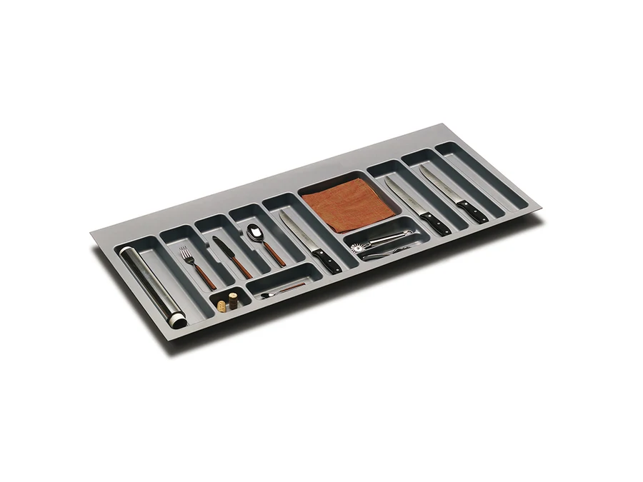 Tiroir à plat · Alvic · Porte-couverts gris métallique · 1200 mm, vue du produit