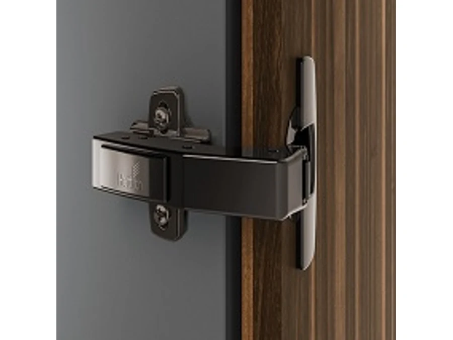 Charnière à plat · Hettich sensys · Charnière 90° d’angle borgne noire, vue du produit