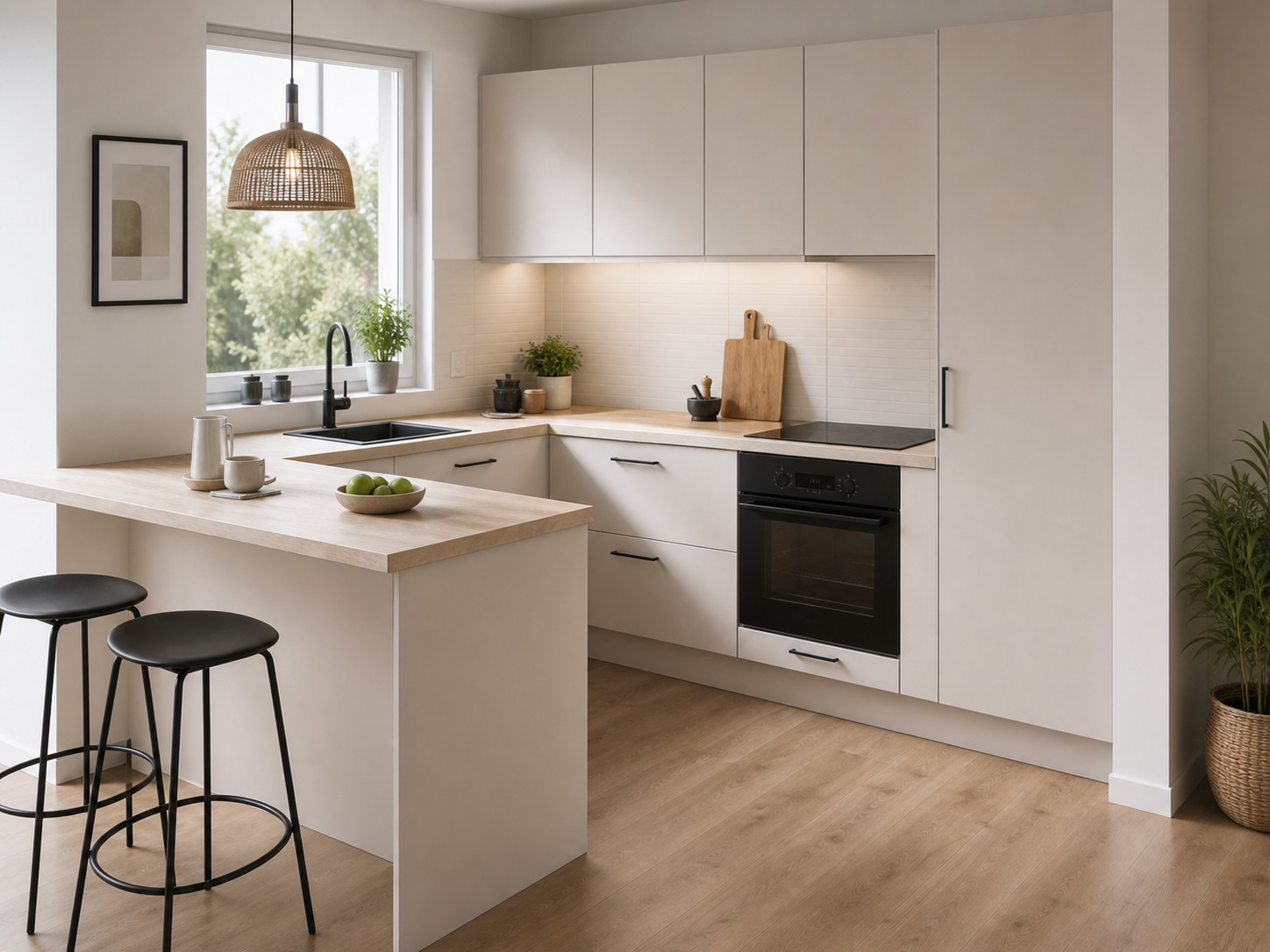 Cuisine en finition mate accessible