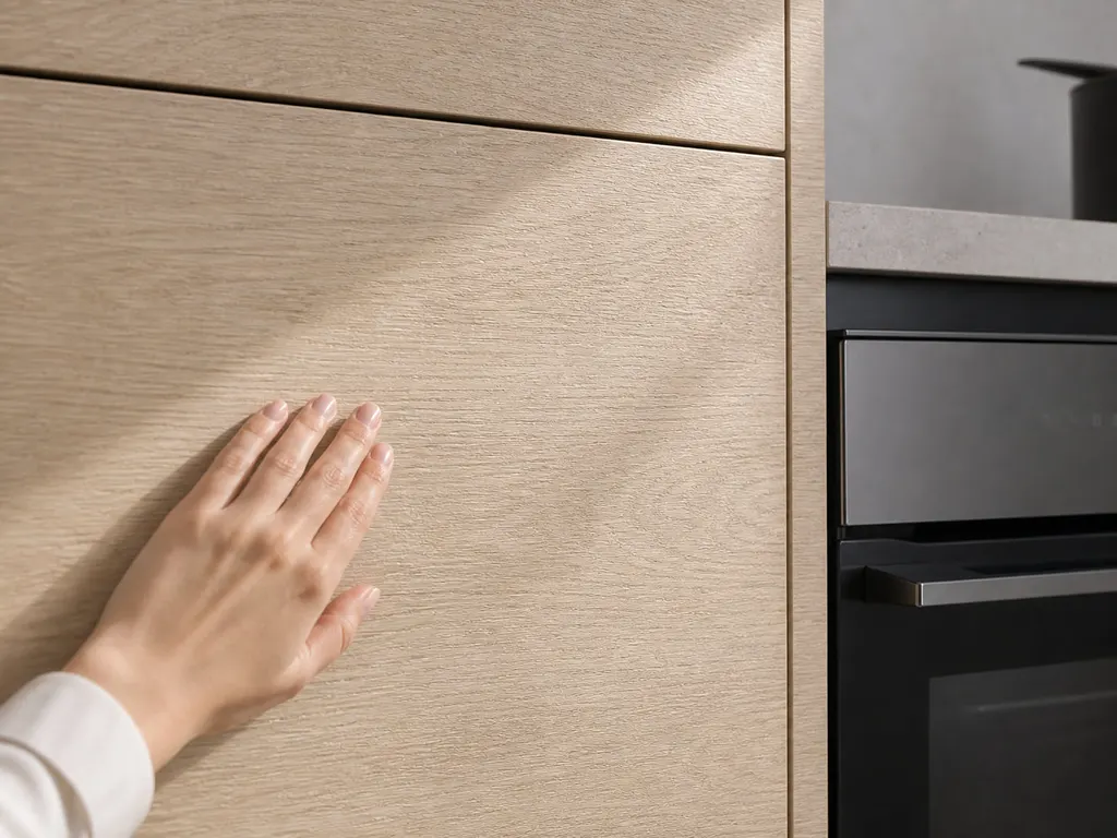 Détail d’un panneau décoratif texturé pour cuisine