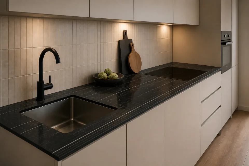 Cuisine contemporaine avec plan Twin Jazz fin de 20 mm